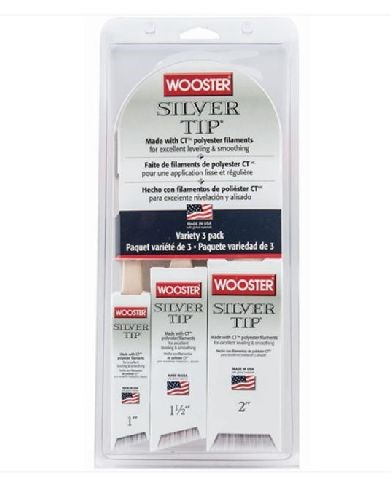 Wooster Silver Tip Variety 3 pack Brushes TAS 25, AS 38, V 5