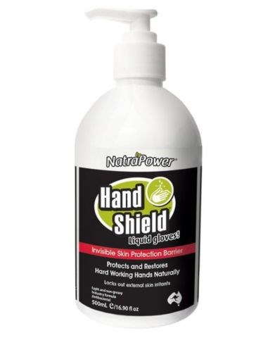 NatraPower HandShield Liquid Gloves 500ml pump bottle
