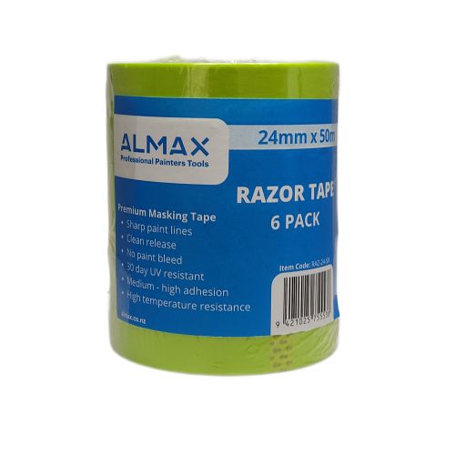 Almax®  RAZOR TAPE® Masking Tape  24mm x 50m   6 Pack