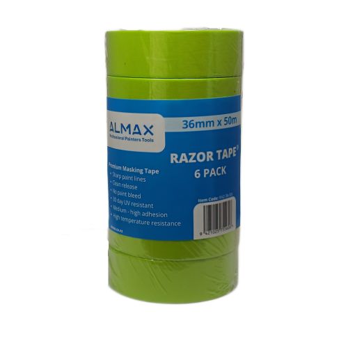 Almax®  RAZOR TAPE® Masking Tape  36mm x 50m  6 Pack