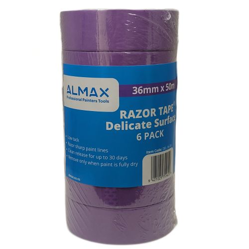 Almax® RAZOR TAPE® Delicate Surface 36mm x 50 metres  6 pack