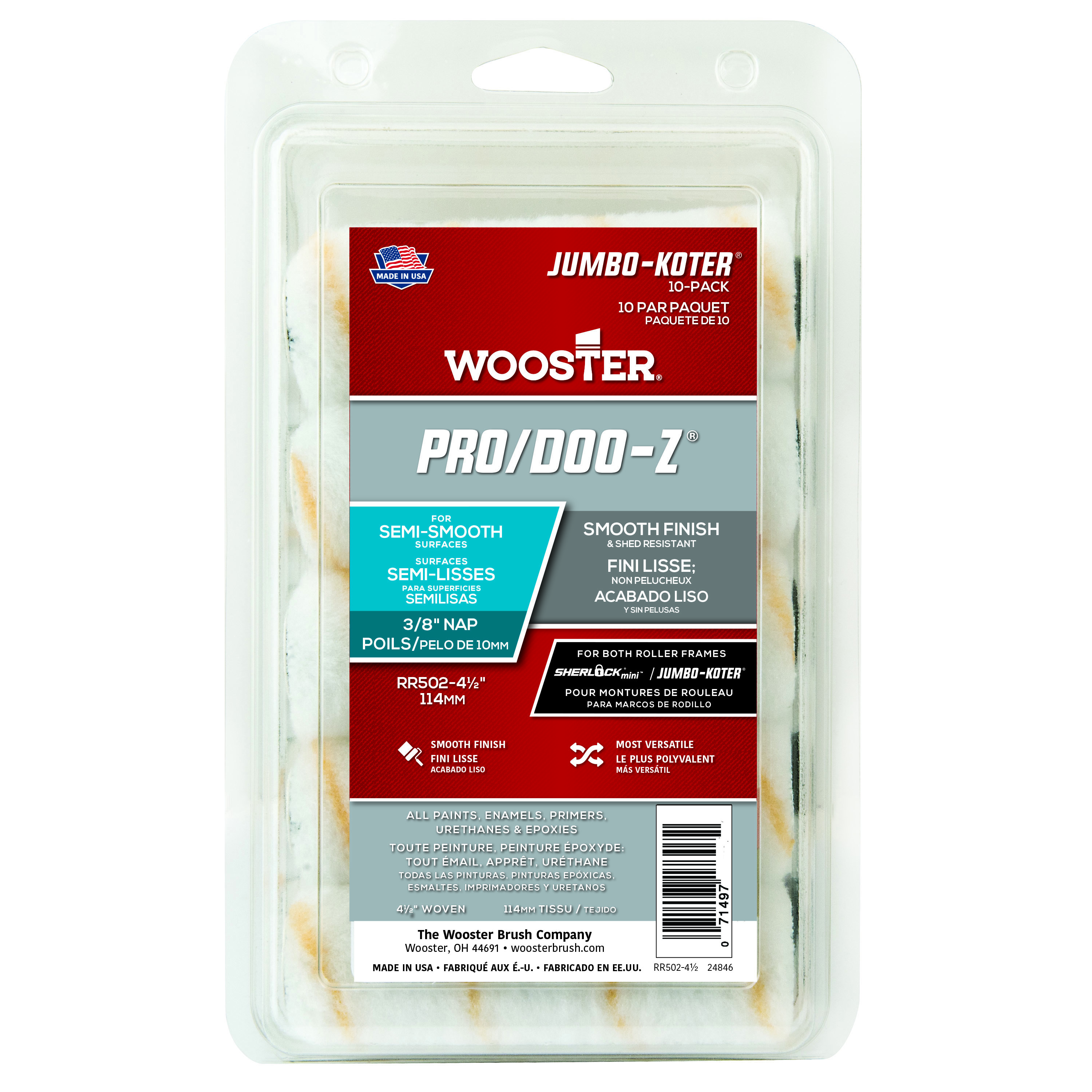 Wooster Jumbo-Koter® Pro/Doo-Z® Roller Sleeves 115 x10mm