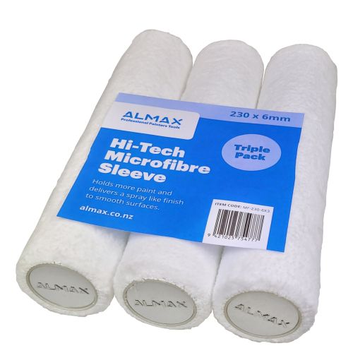  Hi-Tech Microfibre Paint Roller Sleeves 230 x 6mm (3 pack)