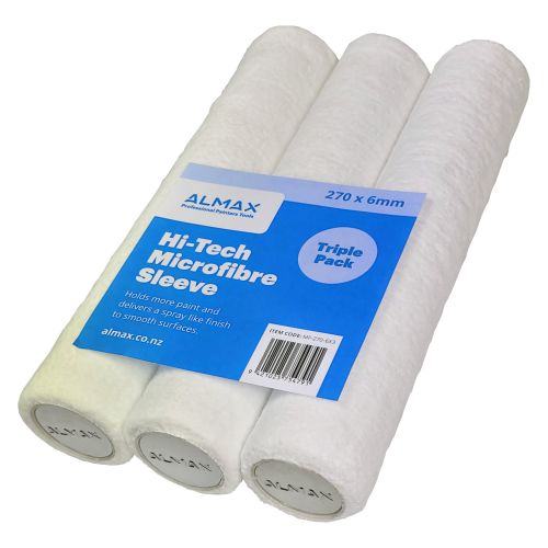  Hi-Tech Microfibre Paint Roller Sleeves 270 x 6mm (3 pack)