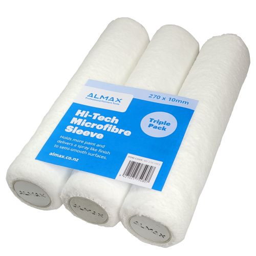  Hi-Tech Microfibre Paint Roller Sleeves 270 x 10mm (3 pack)