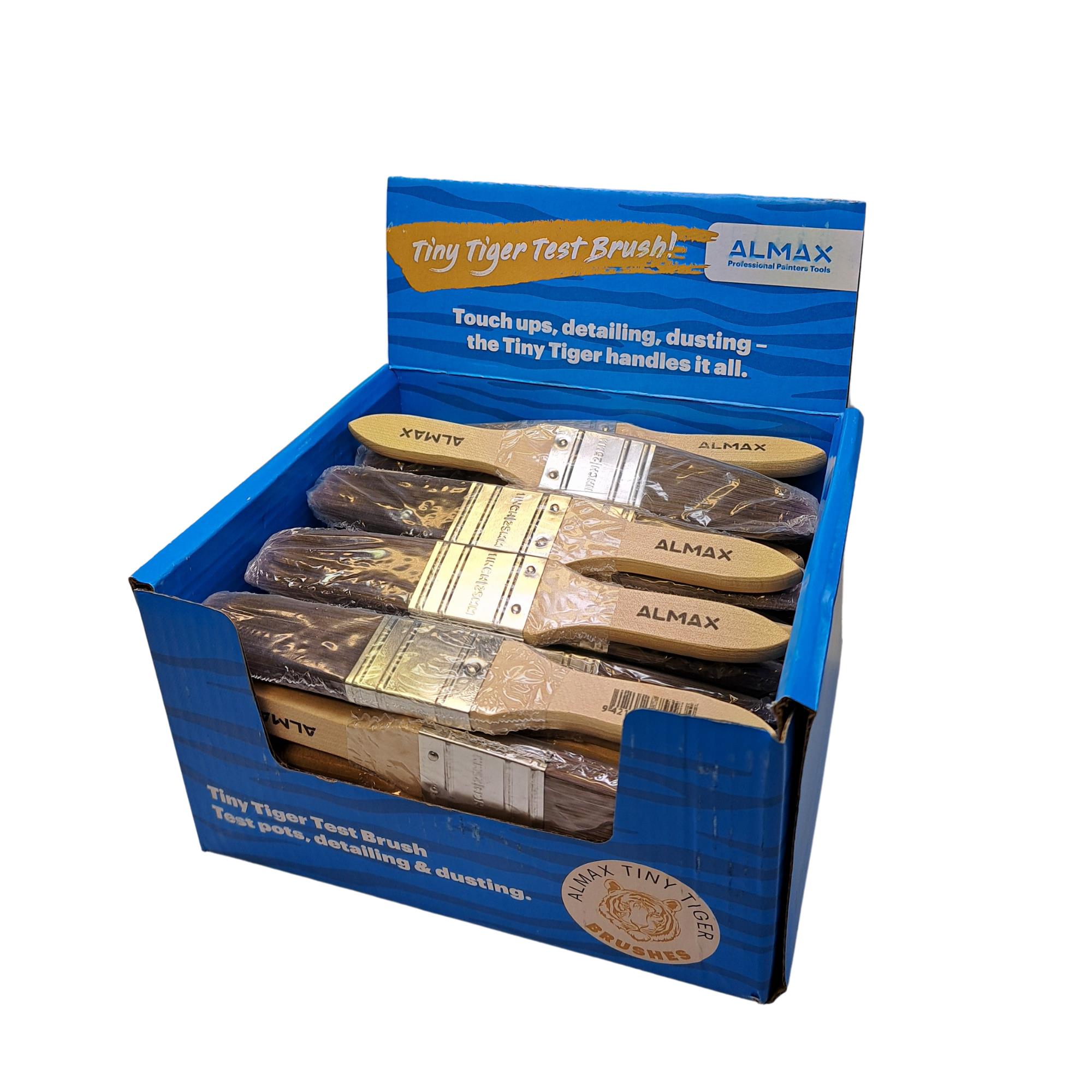 Almax® Tiny Tiger Test Pot & Detail Paint Brush 25mm