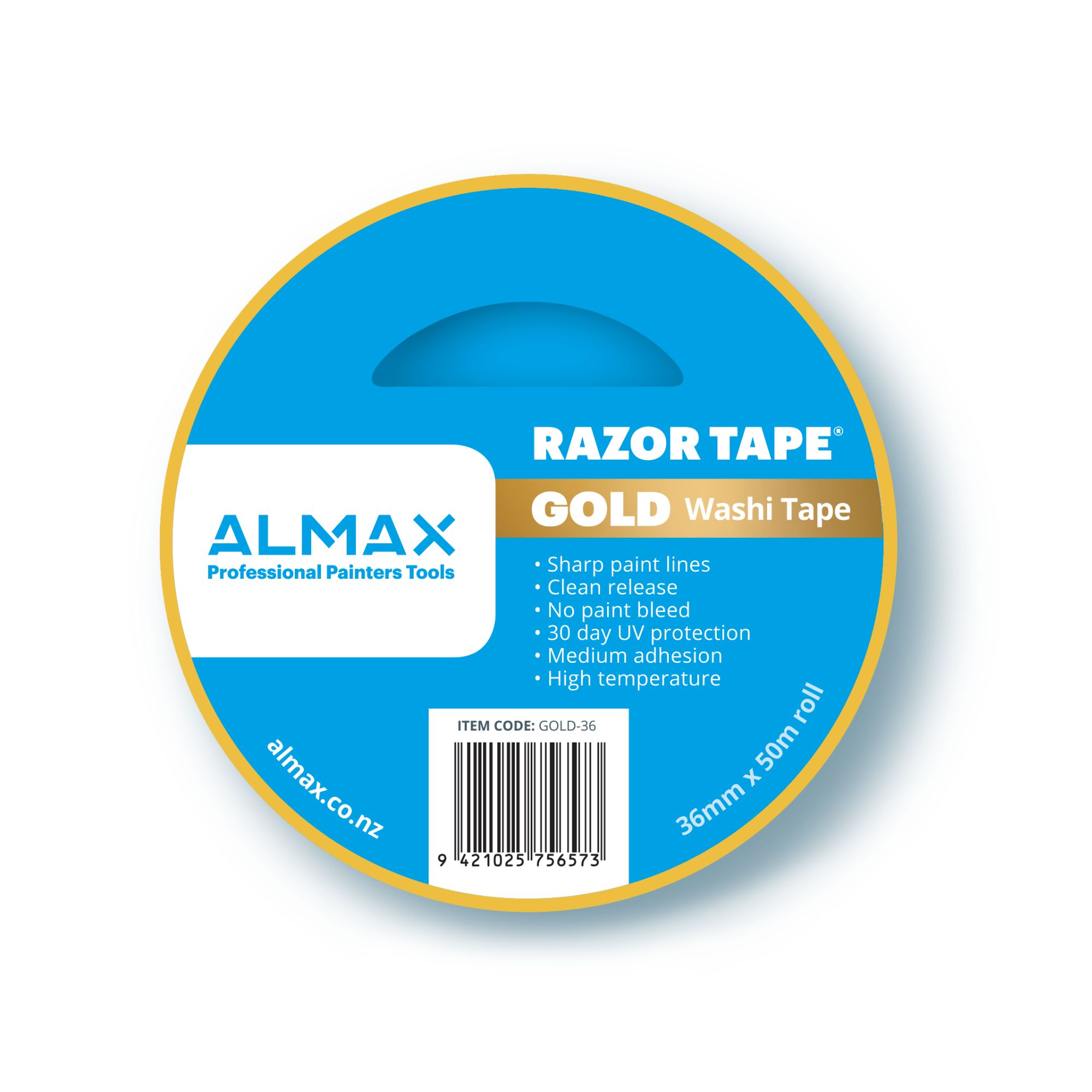 Almax®  RAZOR TAPE® Gold Washi Masking Tape  36mm x 50 m