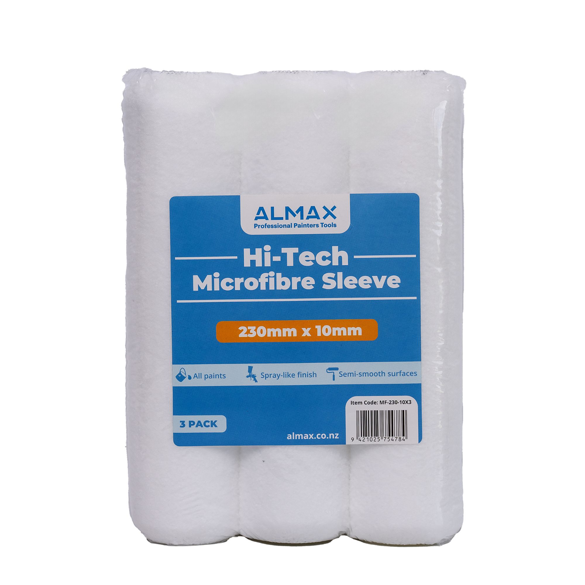  Hi-Tech Microfibre Paint Roller Sleeves 230 x 10mm (3 pack)