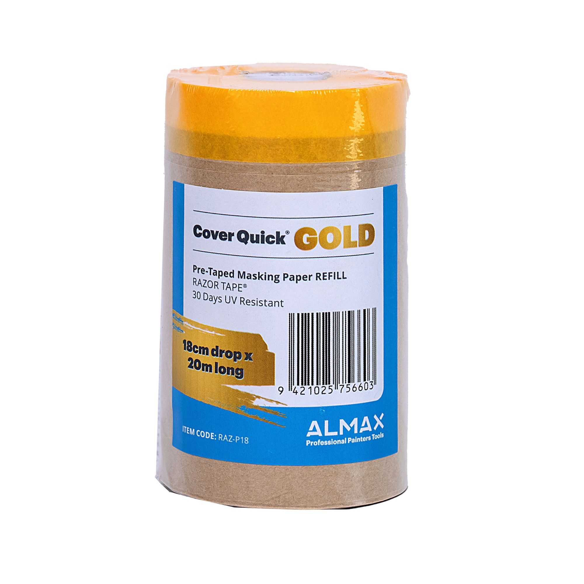 almax® razor tape® pre-taped masking paper 18cm x 20m