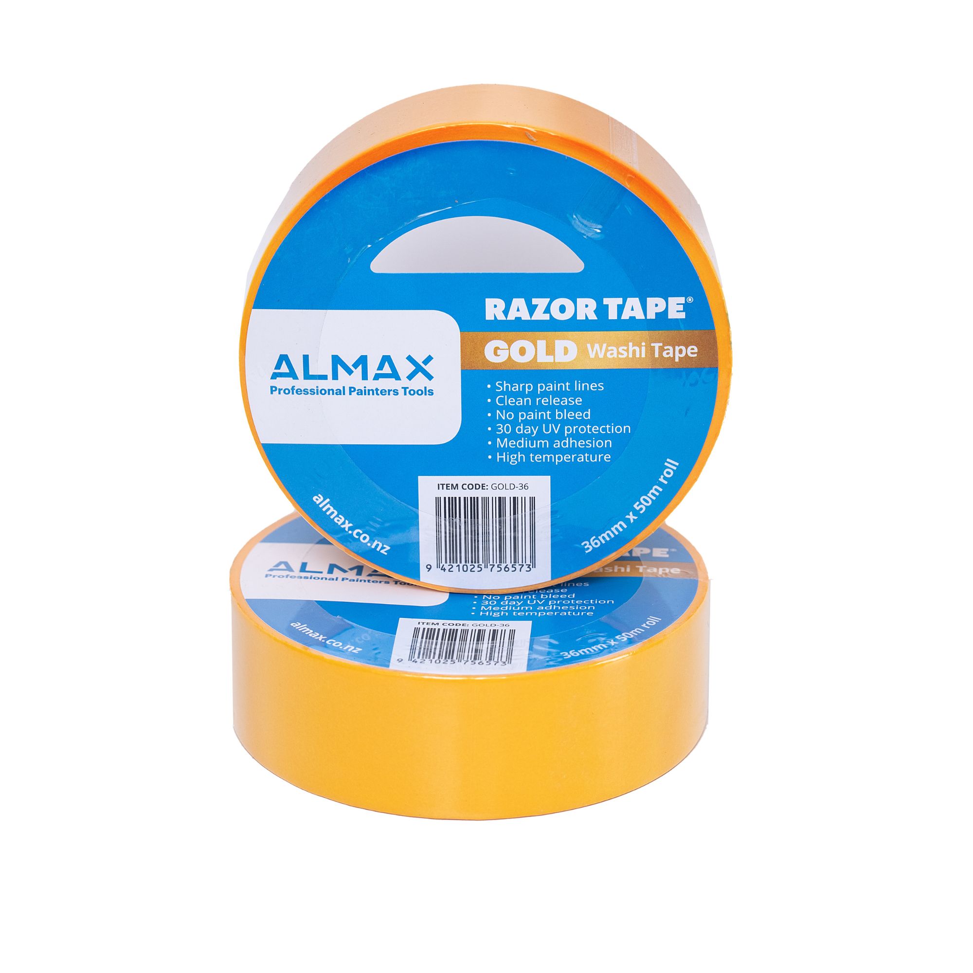 almax®  razor tape® gold washi masking tape  36mm x 50 m