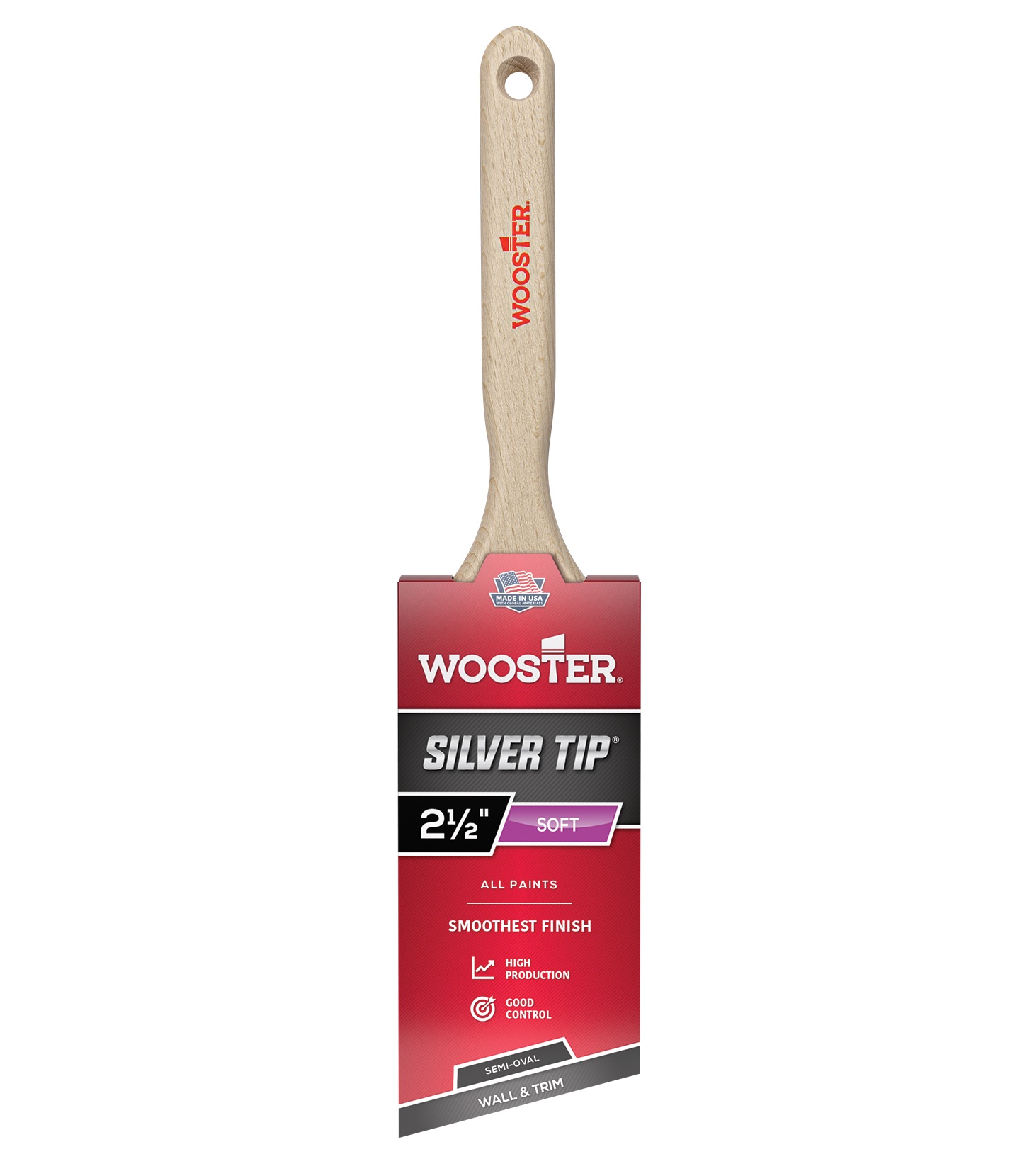 Wooster Silver Tip® Semi Oval Angle Sash Paint Brush 65mm